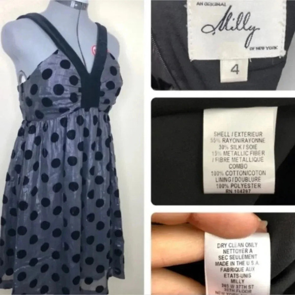 Milly Babydoll Polka Dot Dress - 4 - Picture 6 of 7